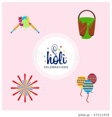 happy holi festival. holi colored icons happy holi festival. holi colored icons 47311459