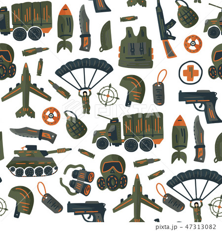Military and army vector seamless pattern.  47313082