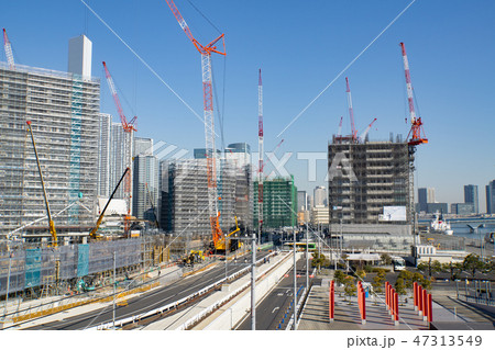 都市風景 東京 晴海フラッグ 2020東京五輪選手村 建設現場 2019年1月 都市風景 東京 晴海フラッグ 2020東京五輪選手村 建設現場 2019年1月 47313549