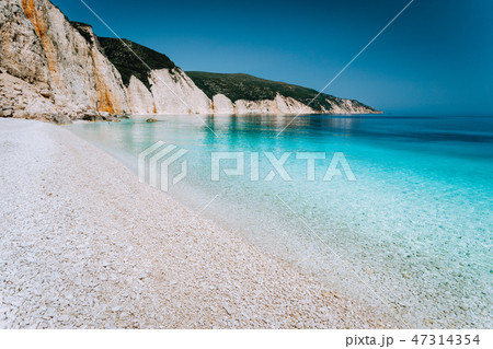 Beautiful pebble stone beach. Summer holiday and vacation concept for tourism. Inspirational 47314354