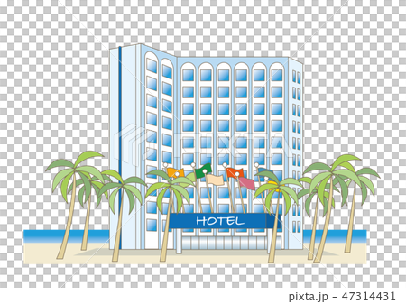 Beach Resort Hotel Stock Illustration