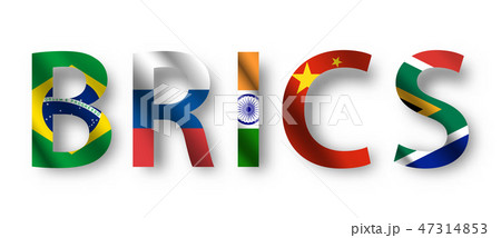 BRICS characeter with waving flag design . Vector 47314853