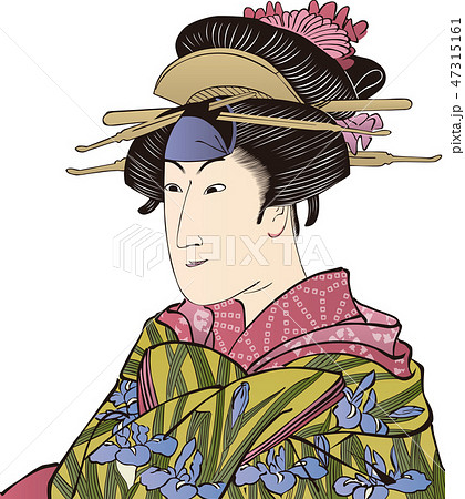 浮世絵 歌舞伎役者 女性 その2のイラスト素材