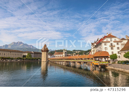 Lucerne (Luzern) Switzerland at Chapel Bridge 47315296