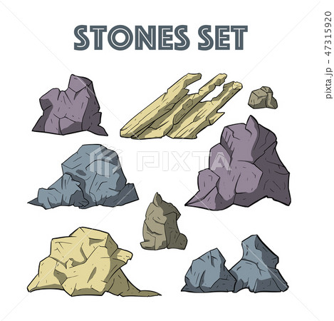 Stone vector set. 47315920