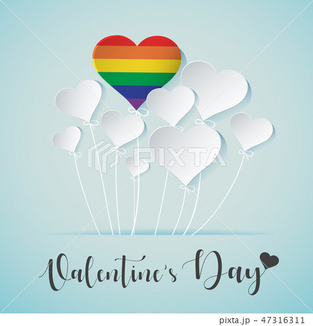Illustration of heart balloon for LGBT Illustration of heart balloon for LGBT 47316311