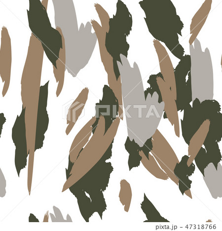 Military camouflage texture with trees, branches, grass and watercolor stains 47318766