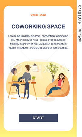 Freelancer Working in Comfortable Shared Workplace 47318855