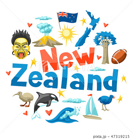 New Zealand Background Design のイラスト素材