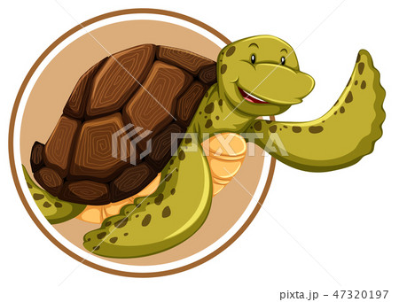 Sea turtle on sticker template Sea turtle on sticker template 47320197