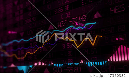 3D rendering of stock indexes in virtual space 3D rendering of stock indexes in virtual space 47320382