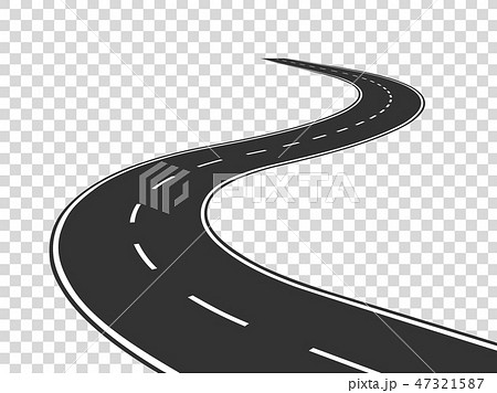 Winding road. Journey traffic curved highway. Road to horizon in perspective. Winding asphalt empty Winding road. Journey traffic curved highway. Road to horizon in perspective. Winding asphalt empty 47321587