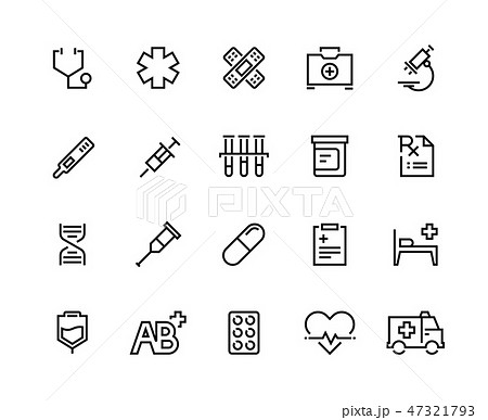 Medical care line icons. Family healthcare, patient treatment, medical insurance, cardiology surgery Medical care line icons. Family healthcare, patient treatment, medical insurance, cardiology surgery 47321793