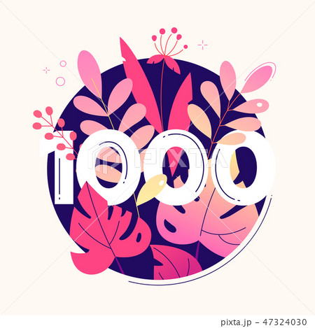 1000 followers banner - modern flat design style illustration 47324030