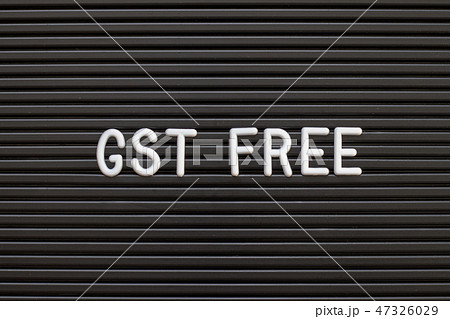 Black color felt letter board in word GST Black color felt letter board in word GST 47326029
