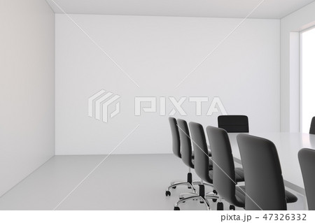 Empty white meeting room and conference table. 3d rendering 47326332