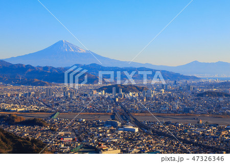 富士山と静岡市街 47326346