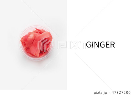 pickled ginger in small bowl isolated on white background top ingrediaent delivery food pickled ginger in small bowl isolated on white background top ingrediaent delivery food 47327206