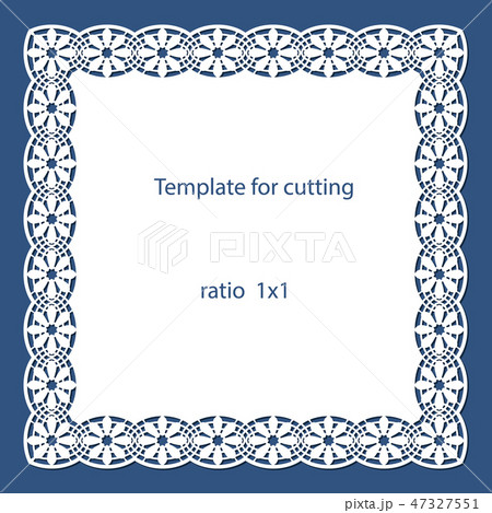 Greeting card with openwork border, paper doily Greeting card with openwork border, paper doily 47327551
