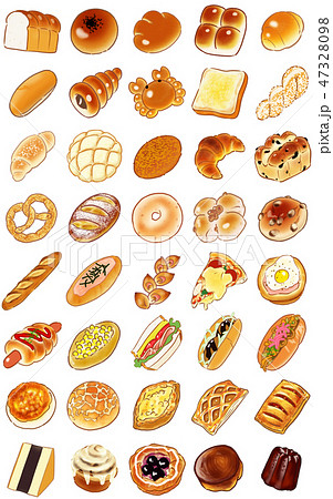 いろいろなパンのイラスト素材