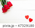 Present gift with red rose flower and heart shape 47329180