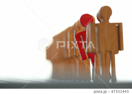 Male red plastic toy businessman silhouette 47331443