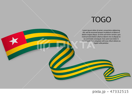 Waving ribbon or banner with flag 47332515