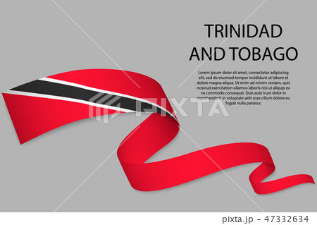 Waving ribbon or banner with flag 47332634