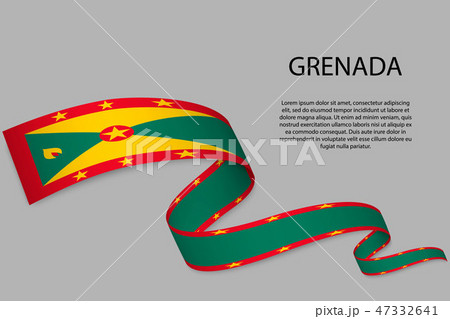 Waving ribbon or banner with flag 47332641