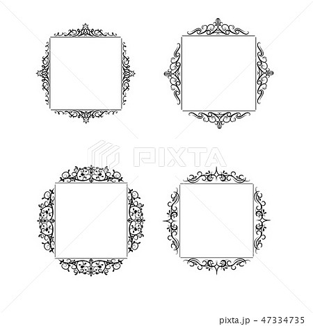 Vintage vector swirl frame set Vintage vector swirl frame set 47334735