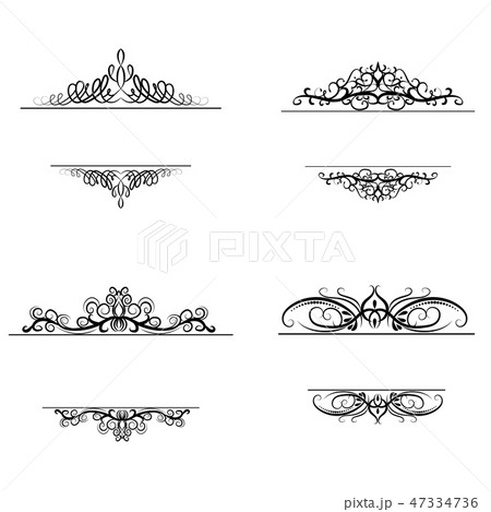 Vintage vector swirl frame set Vintage vector swirl frame set 47334736