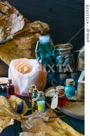 Magic concept. Potions in bottle 47335478