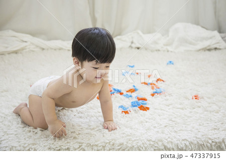 Little two cute babies photo. Baby wearing diaper in white bedroom. 251 Little two cute babies photo. Baby wearing diaper in white bedroom. 251 47337915
