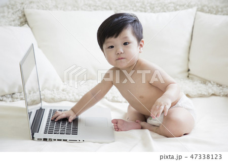 Little two cute babies photo. Baby wearing diaper in white bedroom. 247 Little two cute babies photo. Baby wearing diaper in white bedroom. 247 47338123
