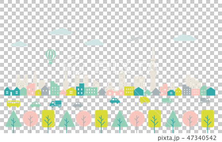 街並みの風景　パステルカラー 47340542