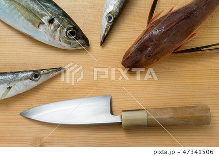 出刃包丁と魚 47341506