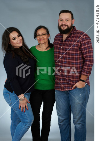 Happy family of three Happy family of three 47343856