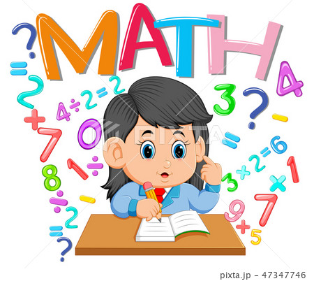 girl is studying on the table with blue uniform girl is studying on the table with blue uniform 47347746
