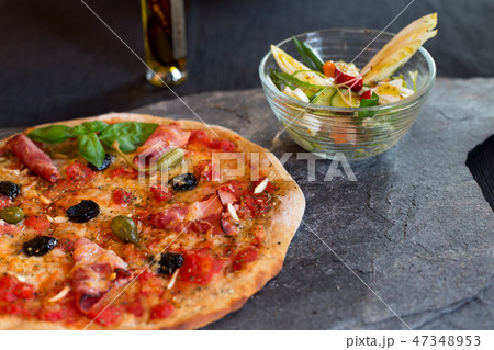 Pizza and salad Pizza and salad 47348953