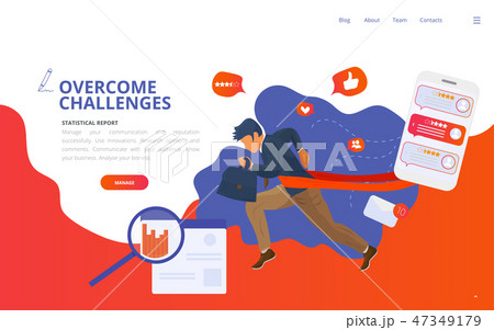 Overcome challenge vector illustration: businessmen with ambitious goals overcoming obstacles got Overcome challenge vector illustration: businessmen with ambitious goals overcoming obstacles got 47349179