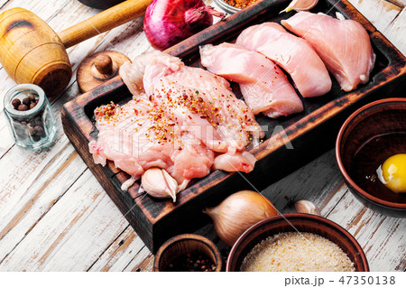 Chicken steak raw meat 47350138