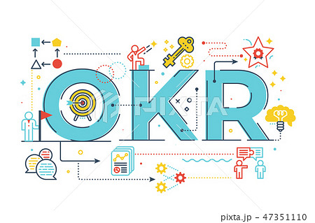 OKR (Objectives and key results)word illustration 47351110