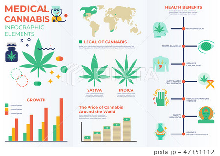 Medical cannabis infographic elements 47351112