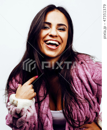 young happy smiling latin american teenage girl emotional posing young happy smiling latin american teenage girl emotional posing 47351379