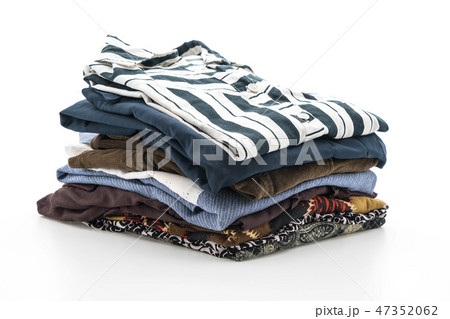 stacks of clothing on white stacks of clothing on white 47352062