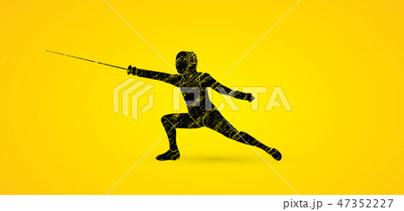Fencing fighter action graphic vector Fencing fighter action graphic vector 47352227