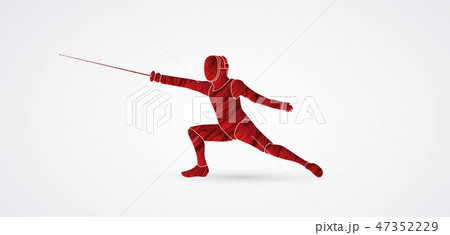 Fencing fighter action graphic vector Fencing fighter action graphic vector 47352229