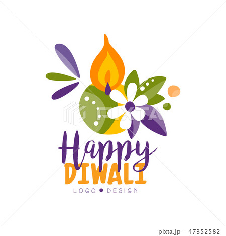 Happy Diwali Logo Design, Hindu Festival Label, Poster, Invitation, Flyer,  Greeting Card Template Hand Drawn Vector Stock Vector - Illustration of  culture, banner: 137381983