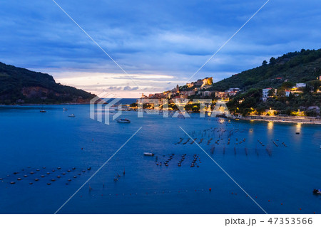 View of Portovenere or Porto Venere town at night 47353566