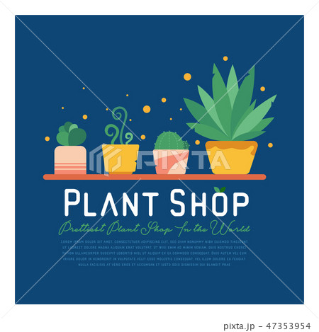 Plant shop template banner, vector illustration 47353954